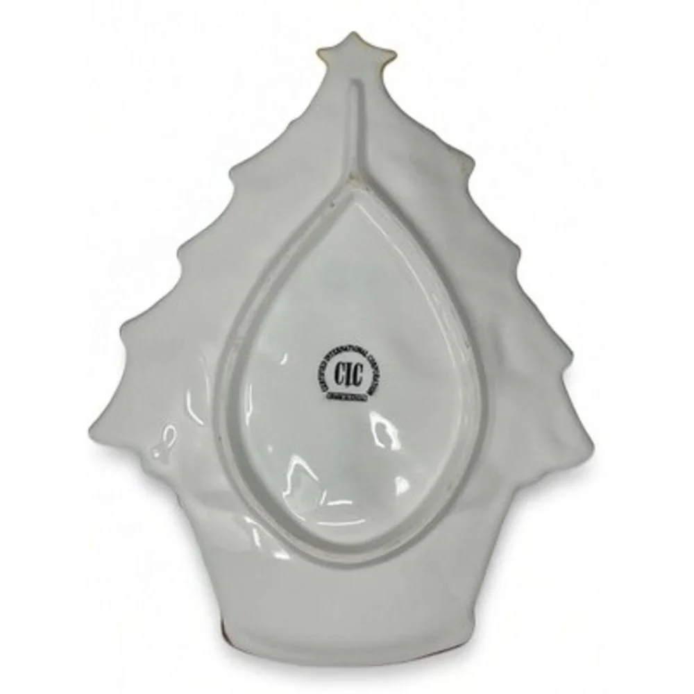Certified International Cowboy Christmas Tree Platter Southwestern Ceramic 12in